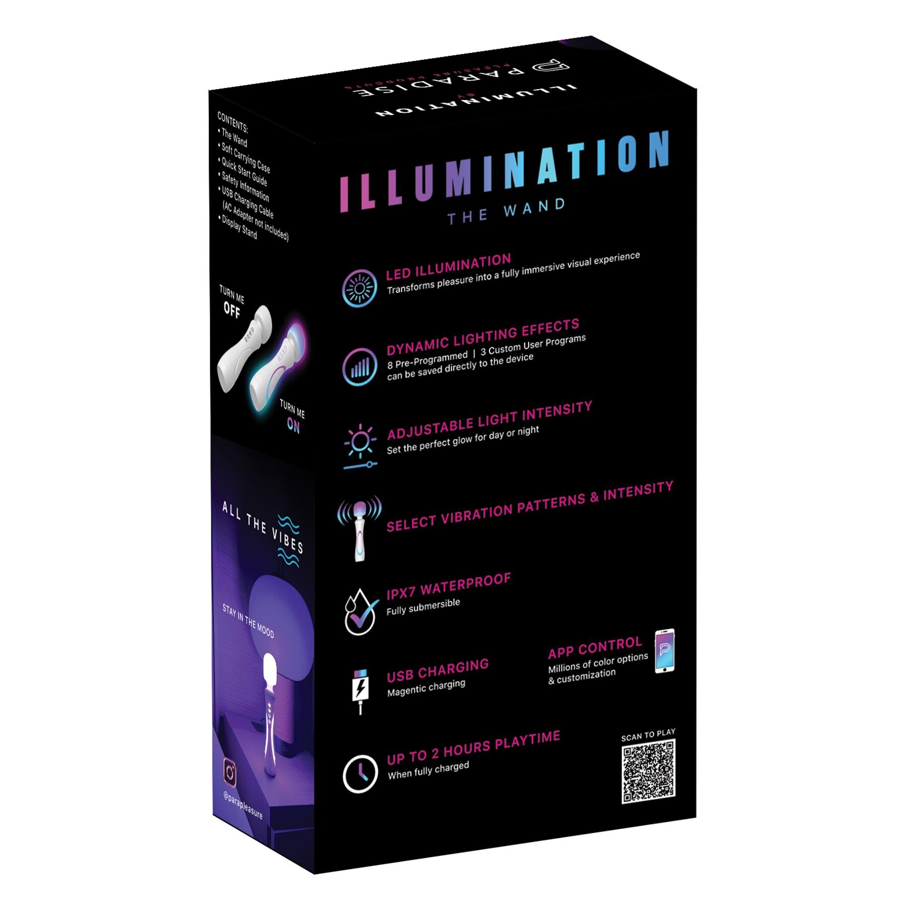Illumination Wand Massager back of box