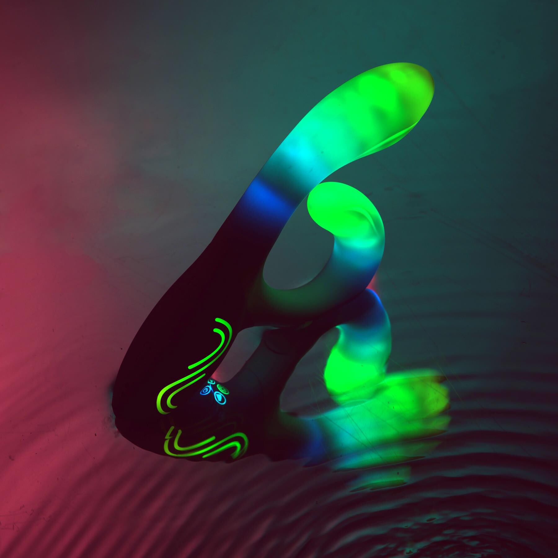 Illumination Rabbit Vibrator glowing resting water