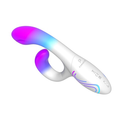 Illumination Rabbit Vibrator back view with lights on