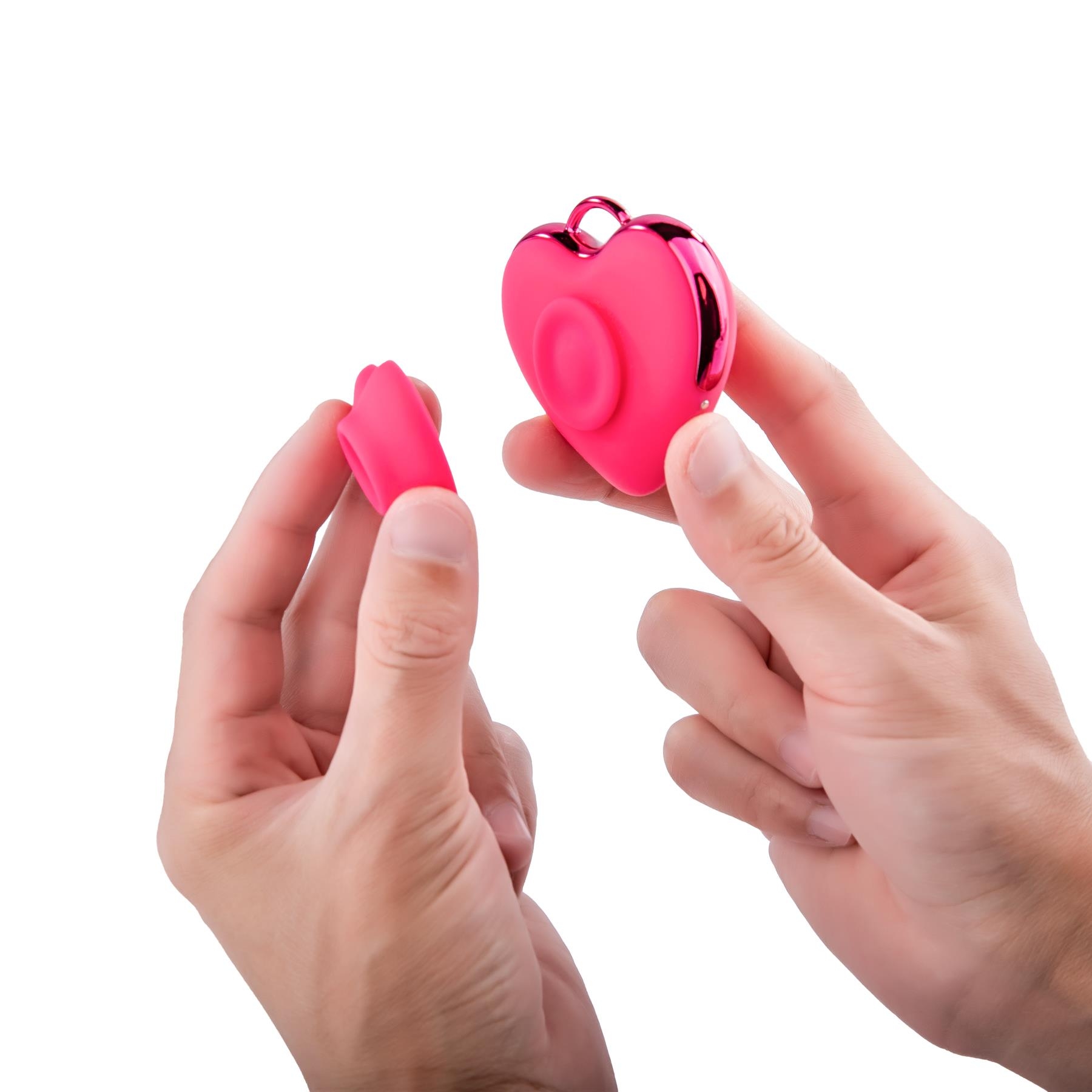 Adam & Eve Hearts-A-Flutter Tapping and Sucking Vibrator - Hand Shot