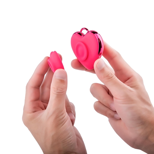 Adam & Eve Hearts-A-Flutter Tapping and Sucking Vibrator - Hand Shot