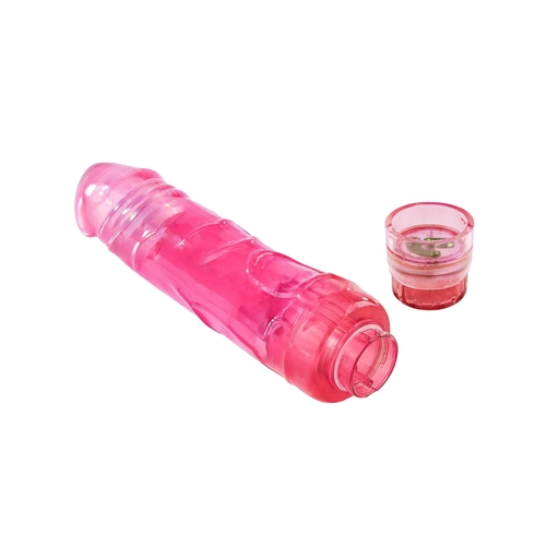 Adam & Eve Full Of Love Vibrator - Product Shot with Battery Cap Off - Pink