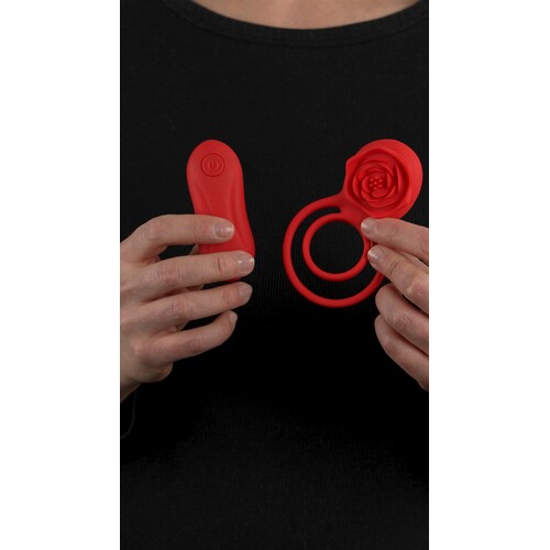 Double Ring Vibrating Rose Cockring - Penis Rings | Adam & Eve