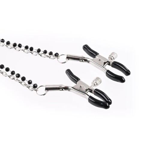 Sex & Mischief Amor Collar With Nipple Clamps showong nipple clamps