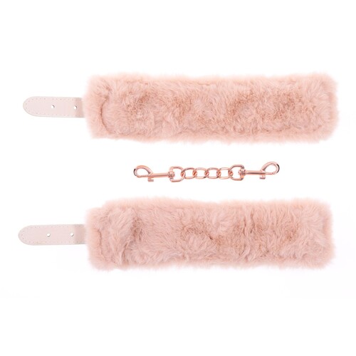 Peaches 'N Creame Fur Handcuffs  showing full inside material