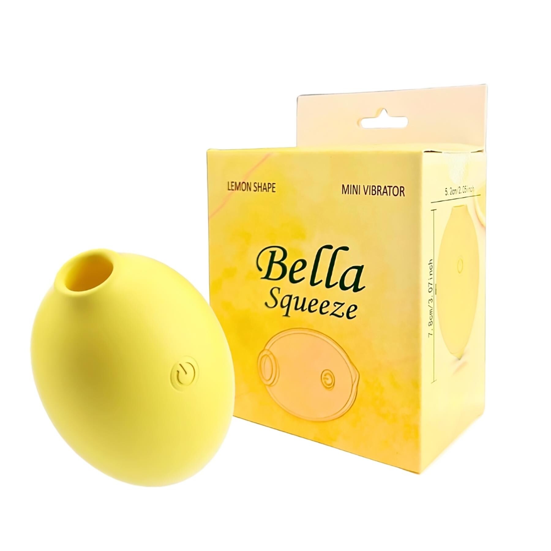 Bella Squeeze Lemon Vibrator and package shot 2