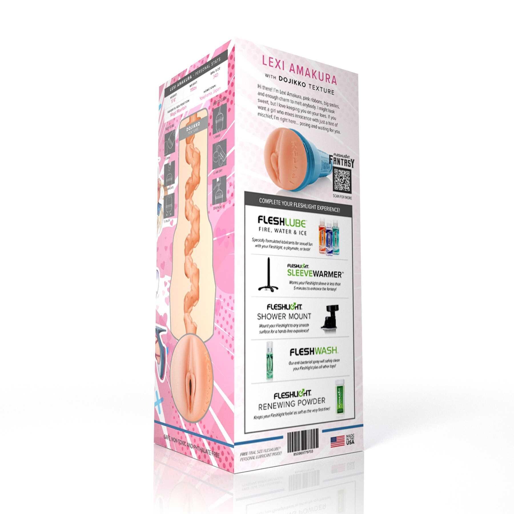 Fleshlight Fantasy Girl Lexi Amakura male masturbator back of packaging
