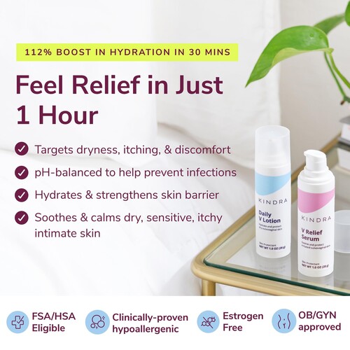 The Daily Vaginal Lotion & The Vaginal Relief Serum showing how to Feel Relief In Just One hour