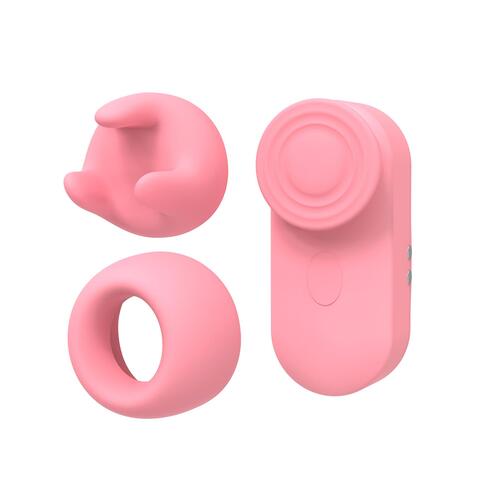 Adam & Eve Love Bud Mini Clit Stimulator With Attachments - Product Shot with both attachments