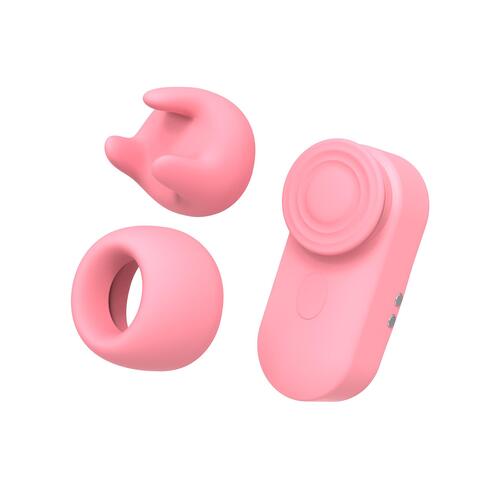 Adam & Eve Love Bud Mini Clit Stimulator With Attachments - Product Shot with both attachments