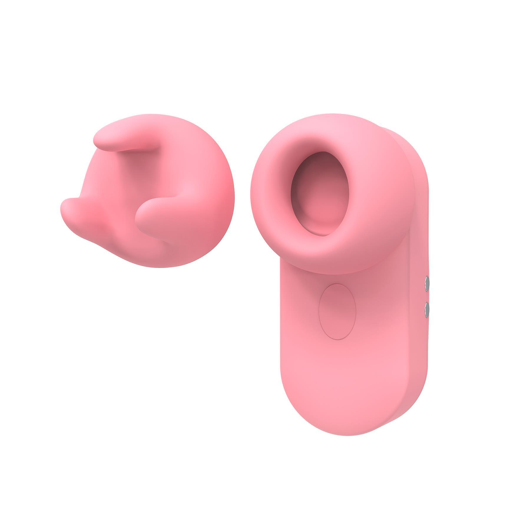 Adam & Eve Love Bud Mini Clit Stimulator With Attachments - Product Shot with both attachments