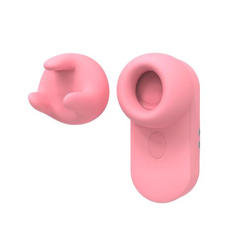 Adam & Eve Love Bud Mini Clit Stimulator With Attachments - Product Shot with both attachments