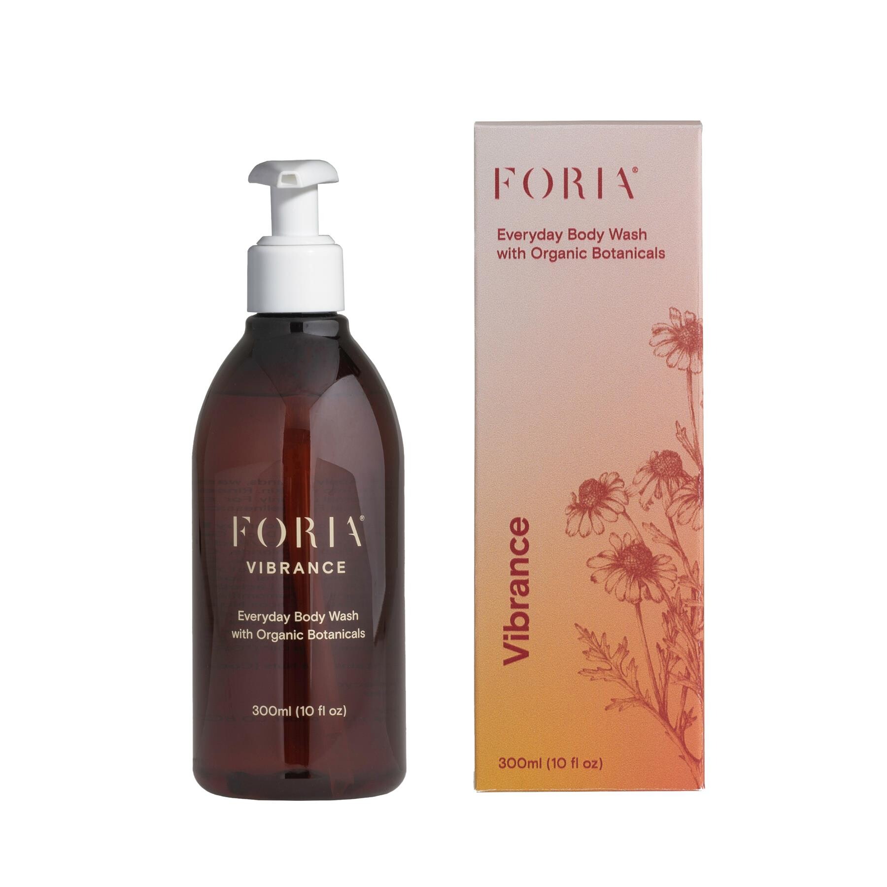 Vibrance body wash with organic botanicals front with box