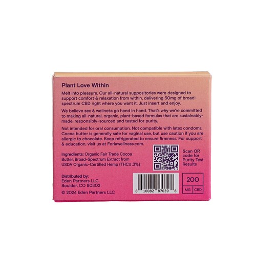 Intimacy Melts back of box