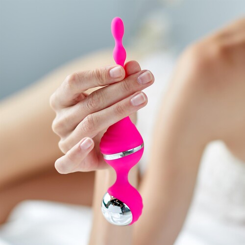 Adam & Eve Rechargeable Vibrating Pleasure Balls - Lifestyle Image