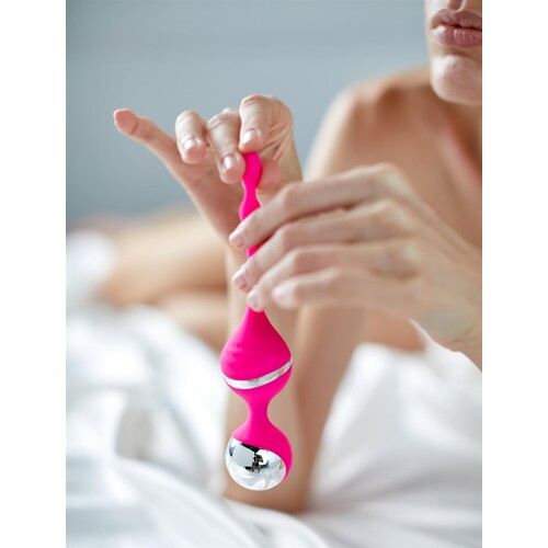 Adam & Eve Rechargeable Vibrating Pleasure Balls - Lifestyle Image