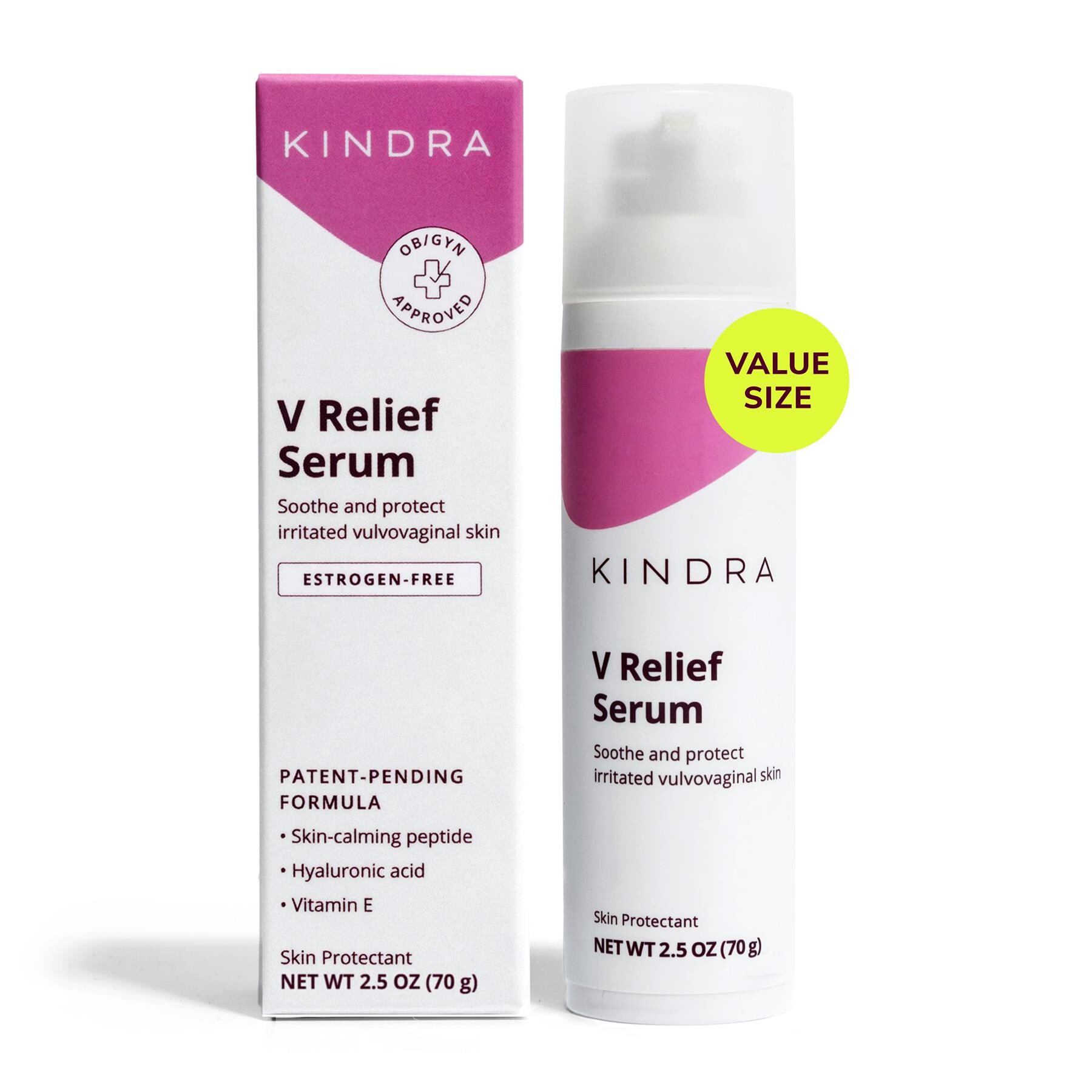 V Relief Serum 2.5 oz front of box and box