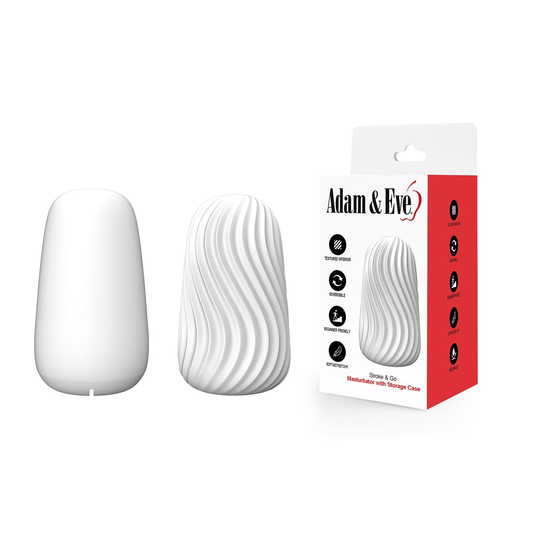 A&E Stroke & Go Masturbator - Package and Product Together