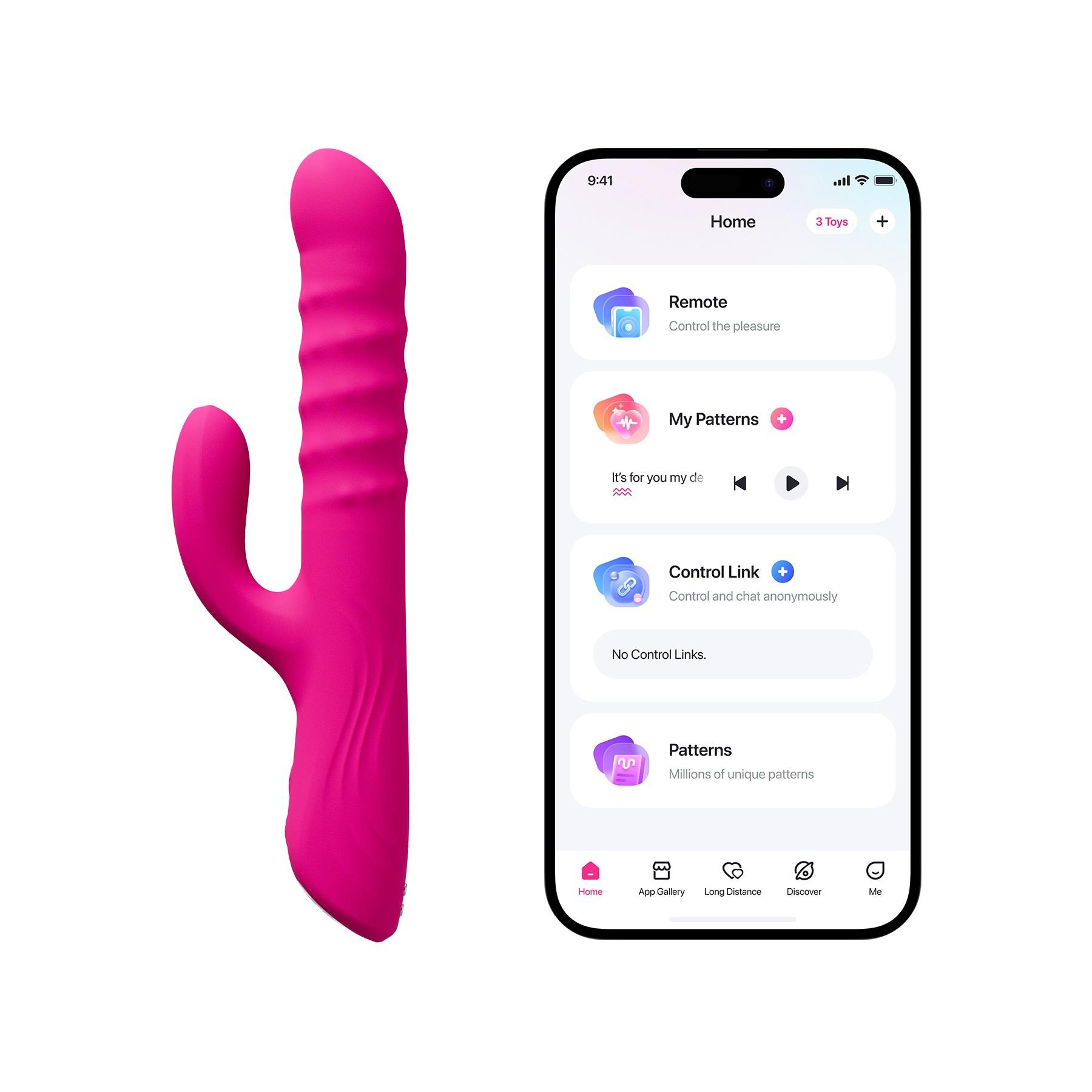 Lovense Velvo Bluetooth Rotating Beaded Rabbit with app