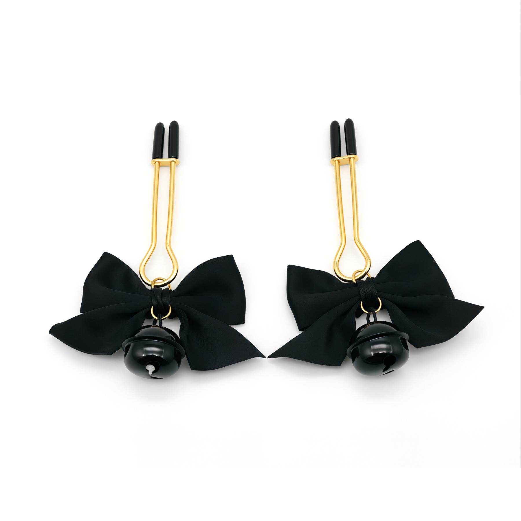 Bells and Bows Nipple Clamps - Product Shot - Black