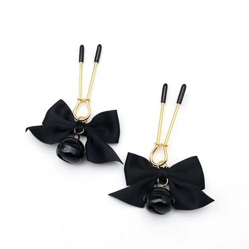 Bells and Bows Nipple Clamps - Product Shot - Black