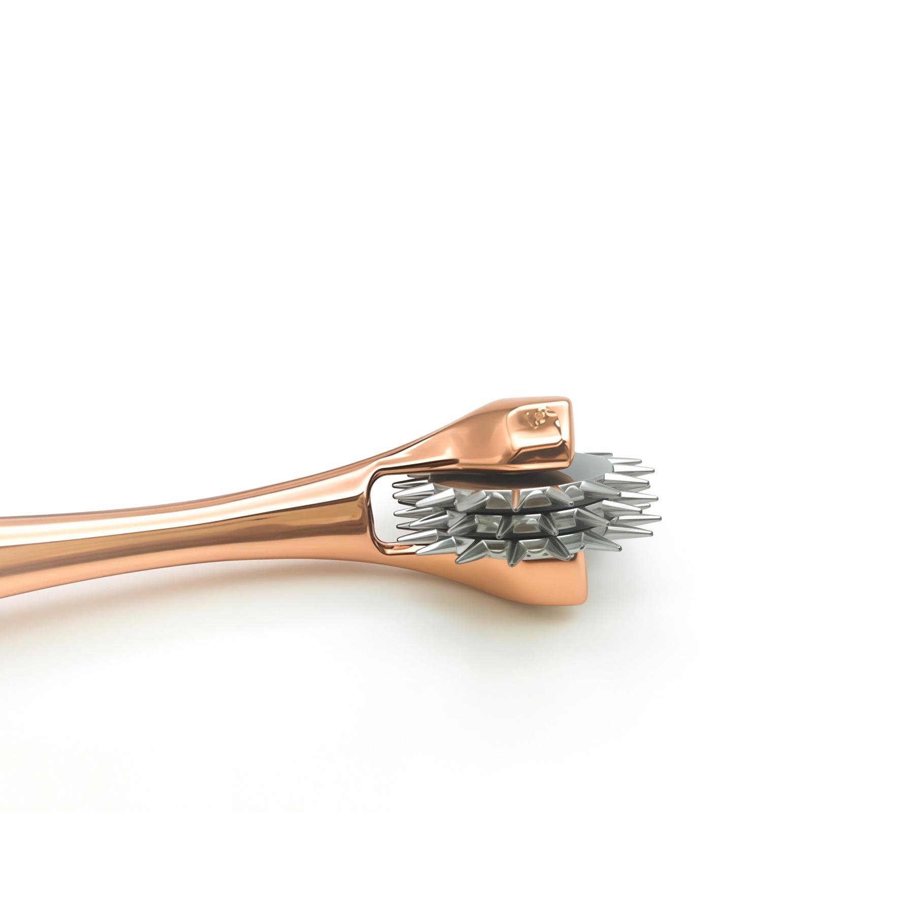 Rose Gold Triple Spoke Wartenberg Wheel - Close Up on Spokes