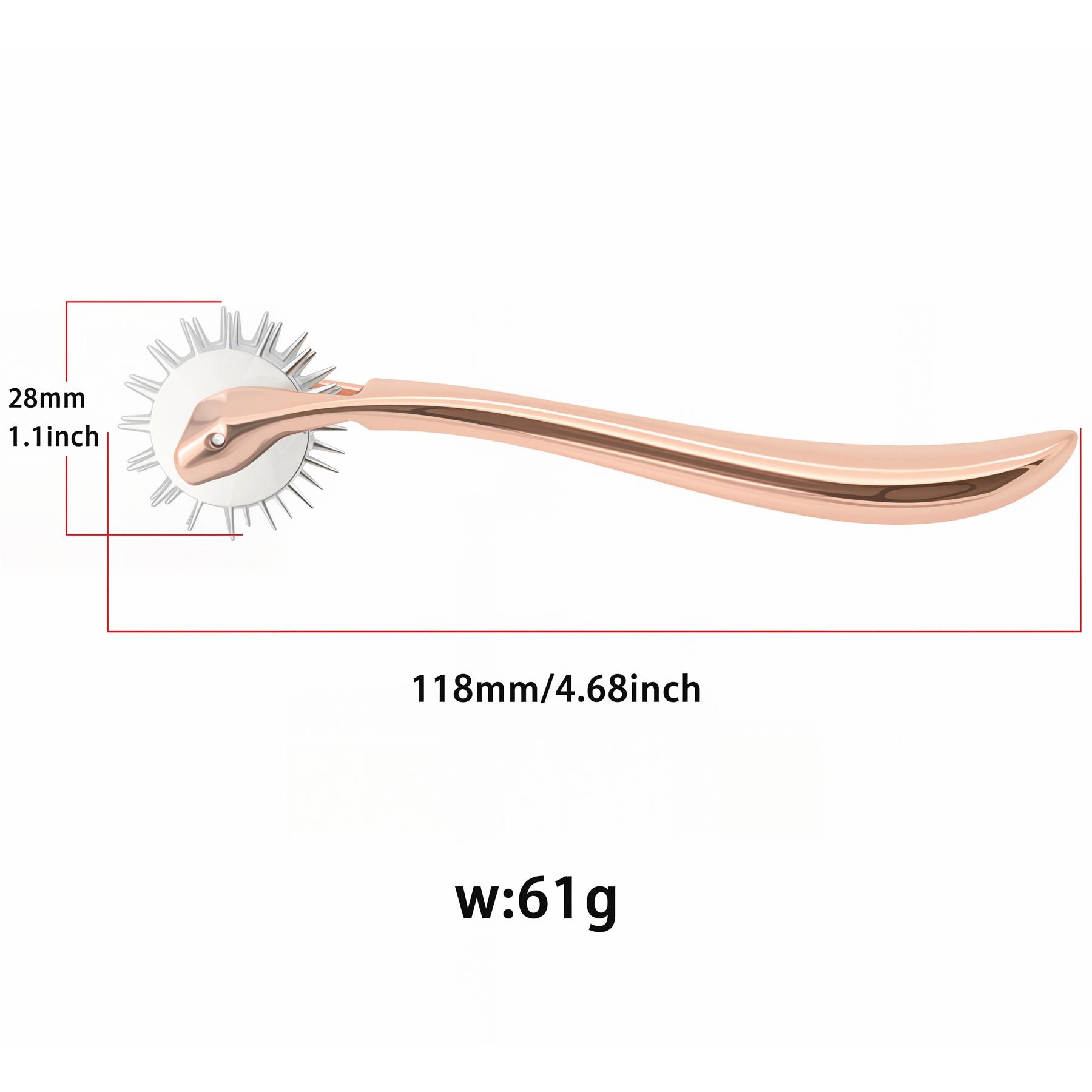 Rose Gold Triple Spoke Wartenberg Wheel - Dimensions