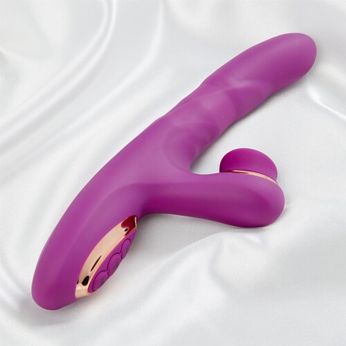 Rose Gold Tappin' Thumping and Thrusting Dual Stimulating Rabbit - Vibrators | Adam & Eve