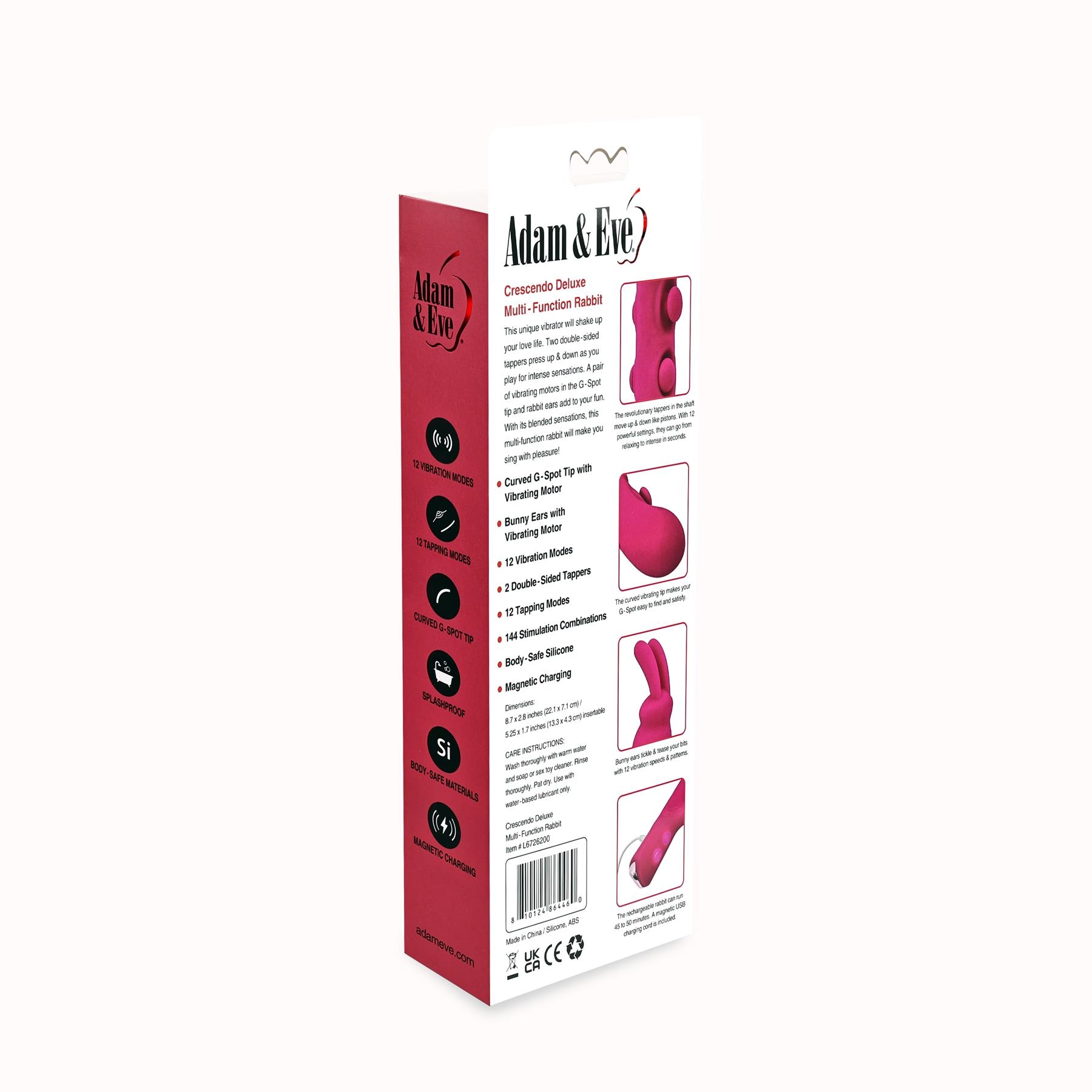 Adam & Eve Crescendo Deluxe Vibrator - Packaging - Back
