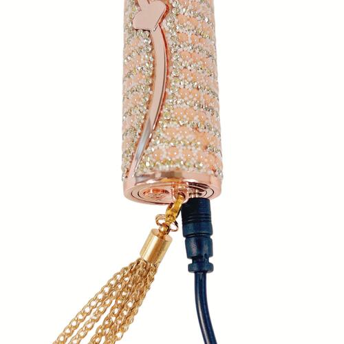 Diamante Lipstick Vibrator  - Showing Where Charging Cord is Placed