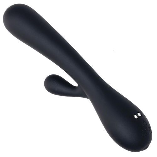 Adam & Eve Luxe Noir Lapine Sleek Rabbit Vibrator - Product Shot #3 - Back
