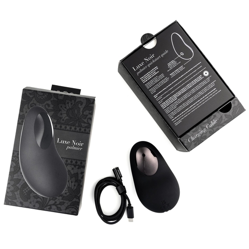 Adam & Eve Luxe Noir Palmier Personal Massager - Product and Packaging