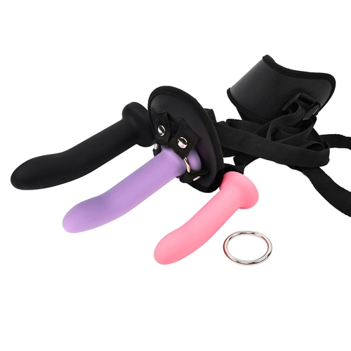 Eve's Silicone Strap On Play Set - All Components