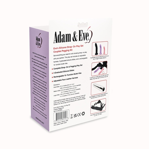 Eve's Silicone Strap On Play Set - Packaging - Back