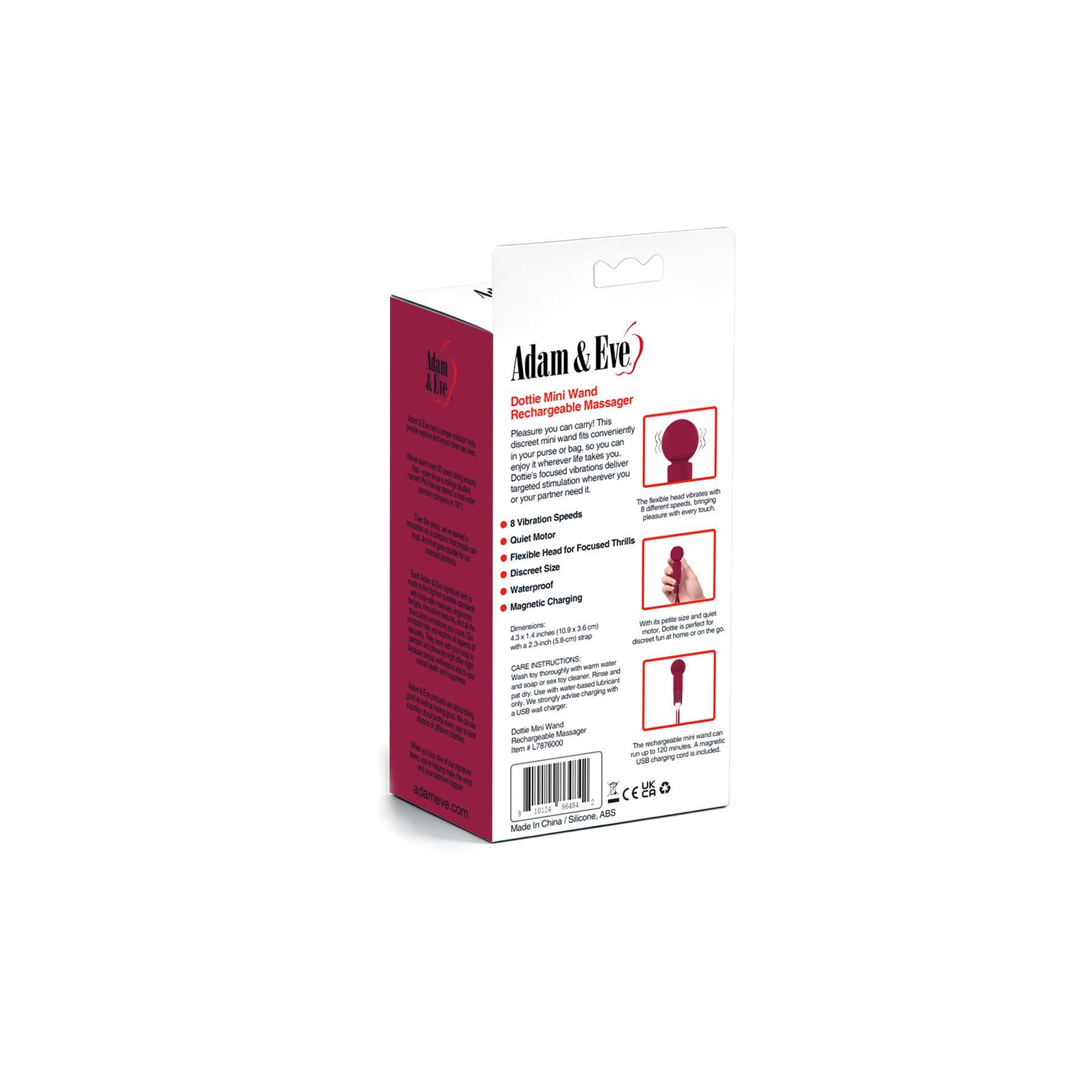Dottie Mini WandDottie Mini Wand - Packaging Shot - Back - Red