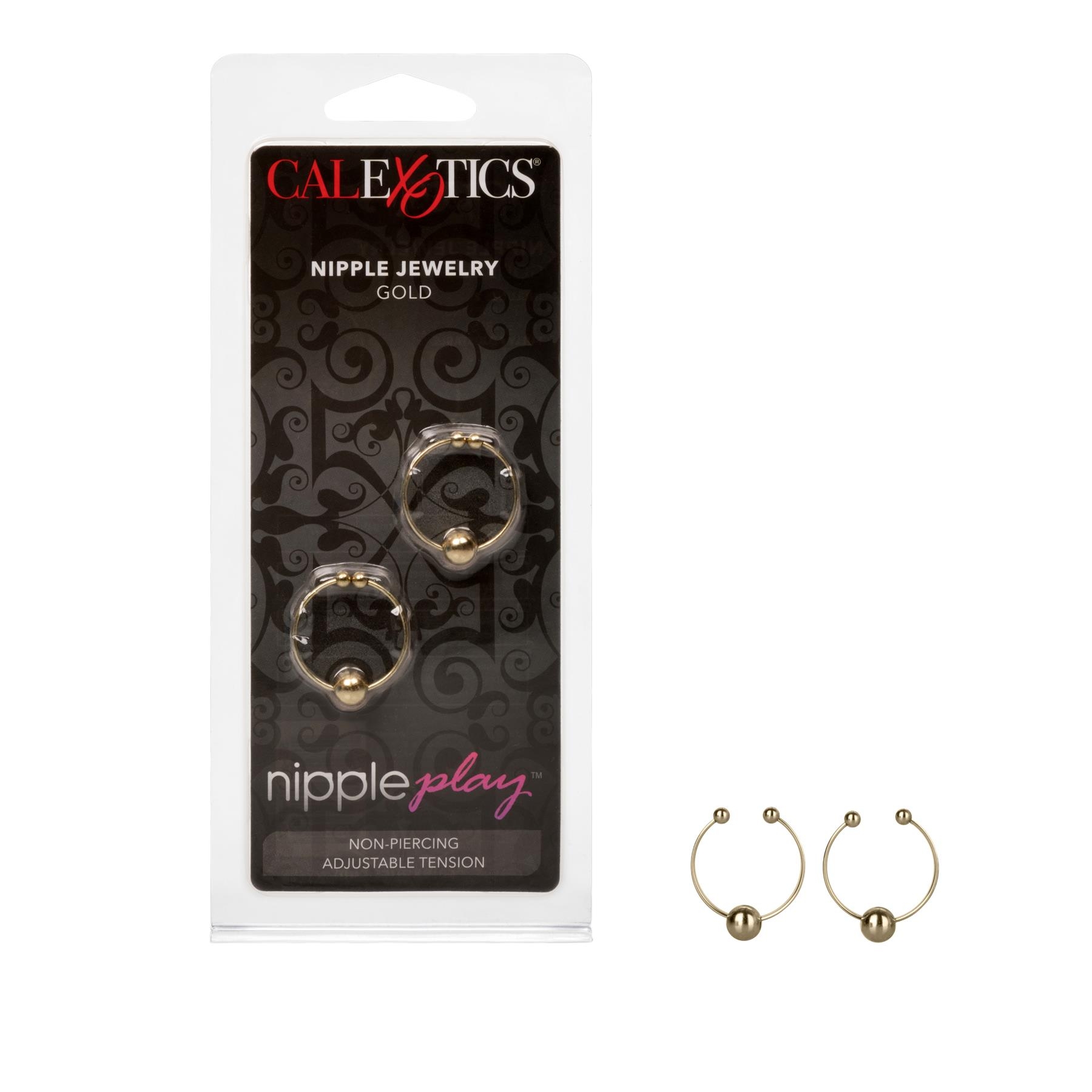 No Pierce Gold Nipple Rings front of package
