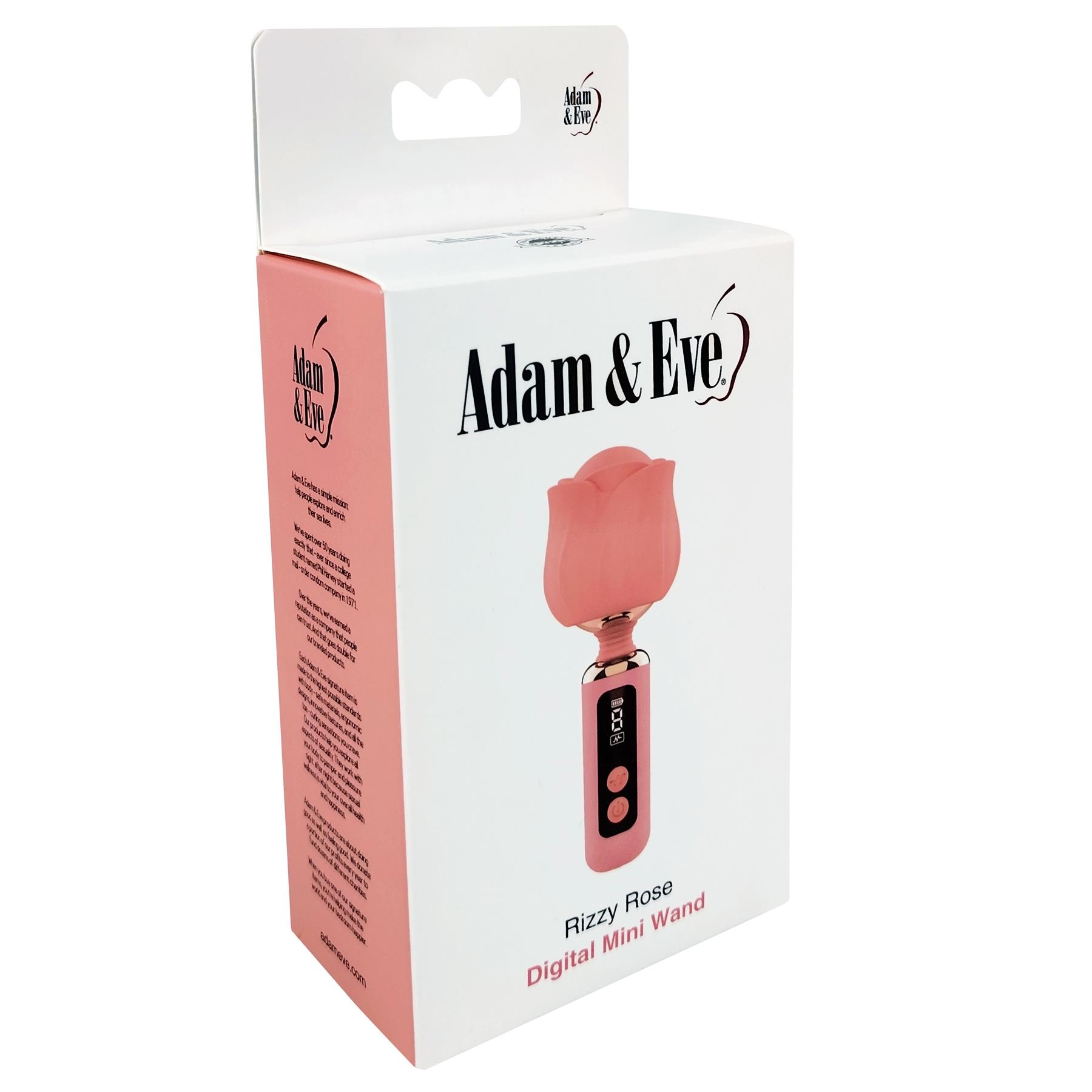 Adam & Eve Rizzy Rose Digital Mini Wand - Packaging - Coral