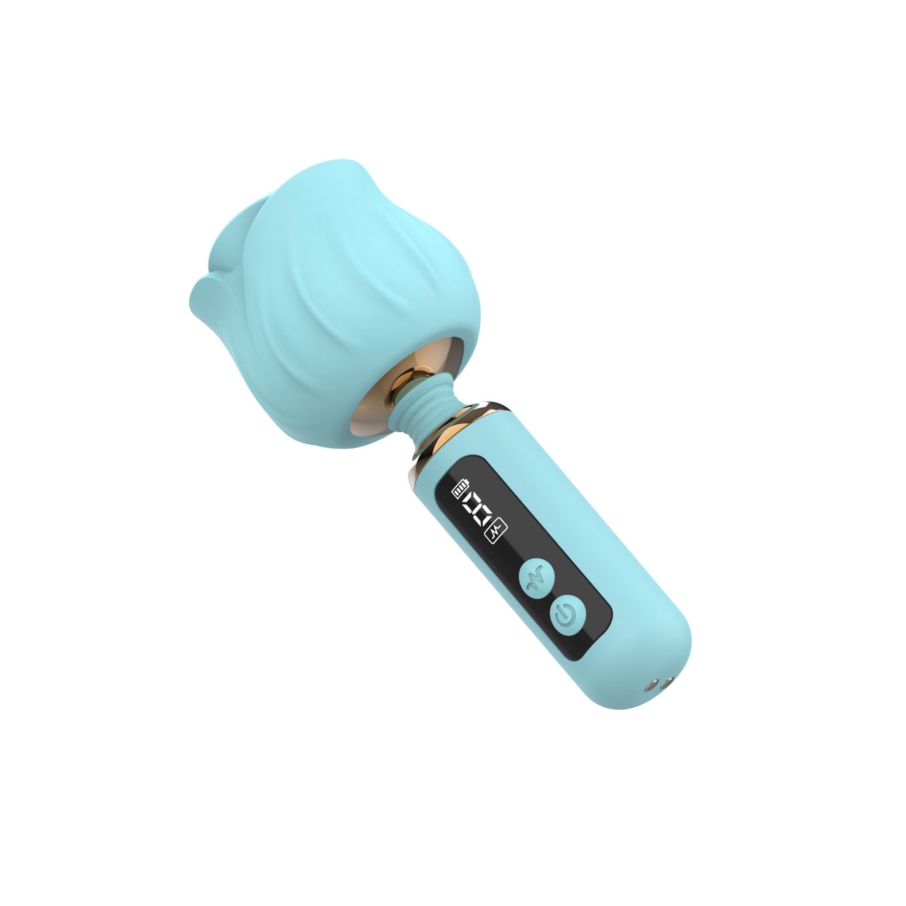 Adam & Eve Rizzy Rose Digital Mini Wand - Powder Blue