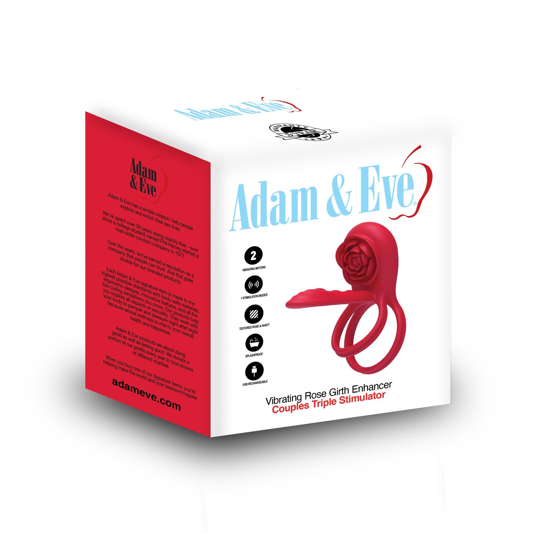 Adam & Eve Rose Vibrating C-Ring - Packaging Shot