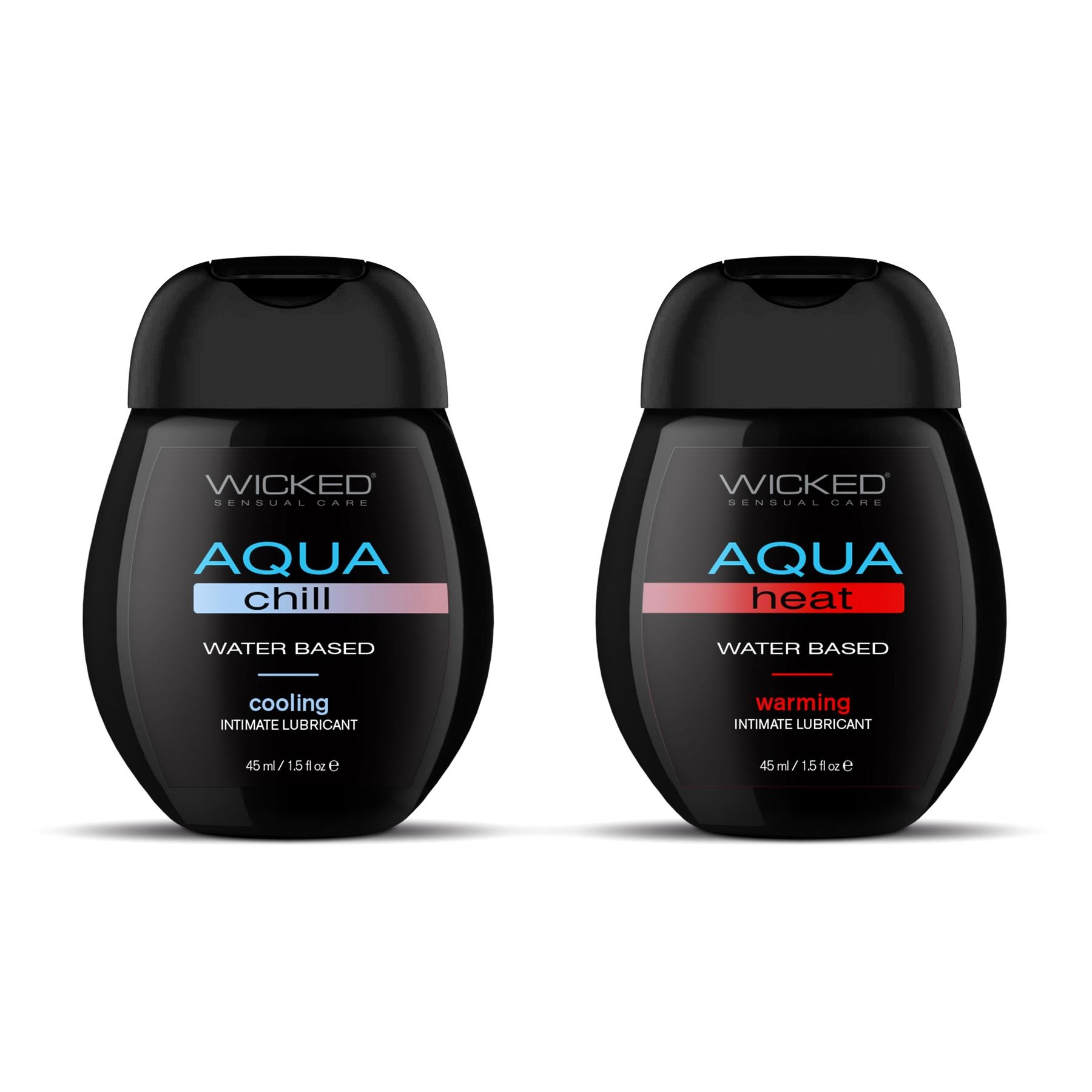 Wicked Sensation Kit Aqua Heat + Chill front of bottles