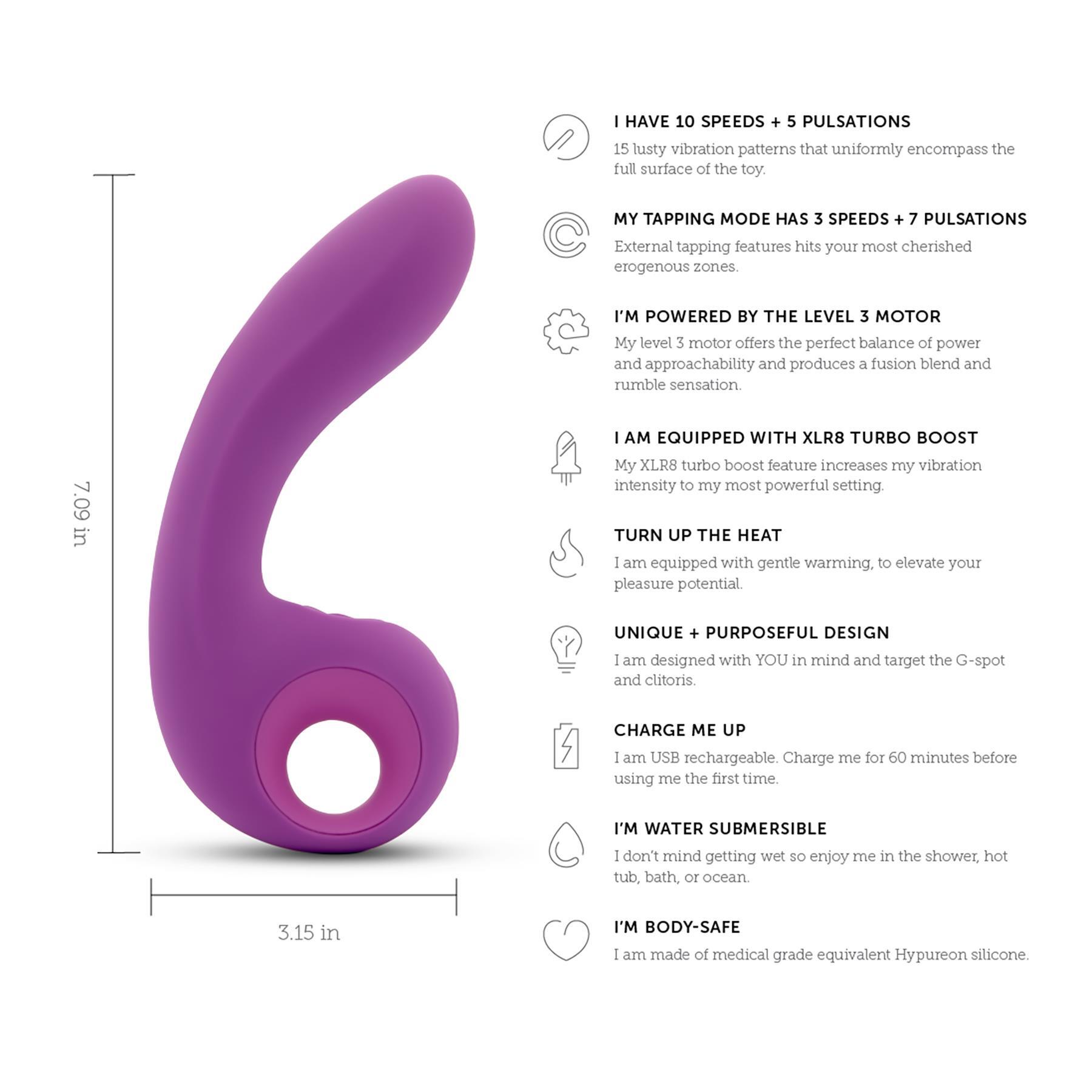 Nu Sensuelle Nubii Raine Heated Tapping Turbo Vibe features
