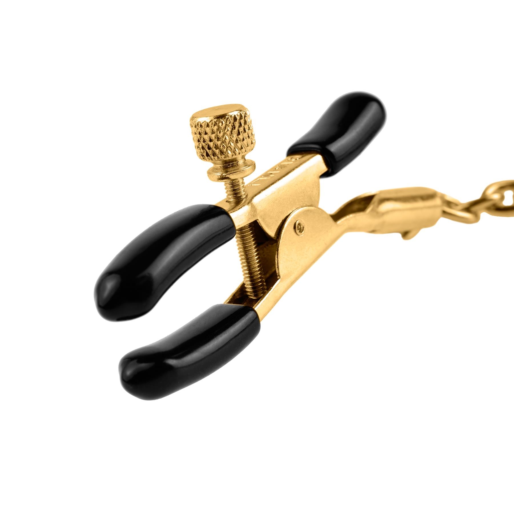 Fetish Fantasy Gold Nipple Clamps showing the clamp view