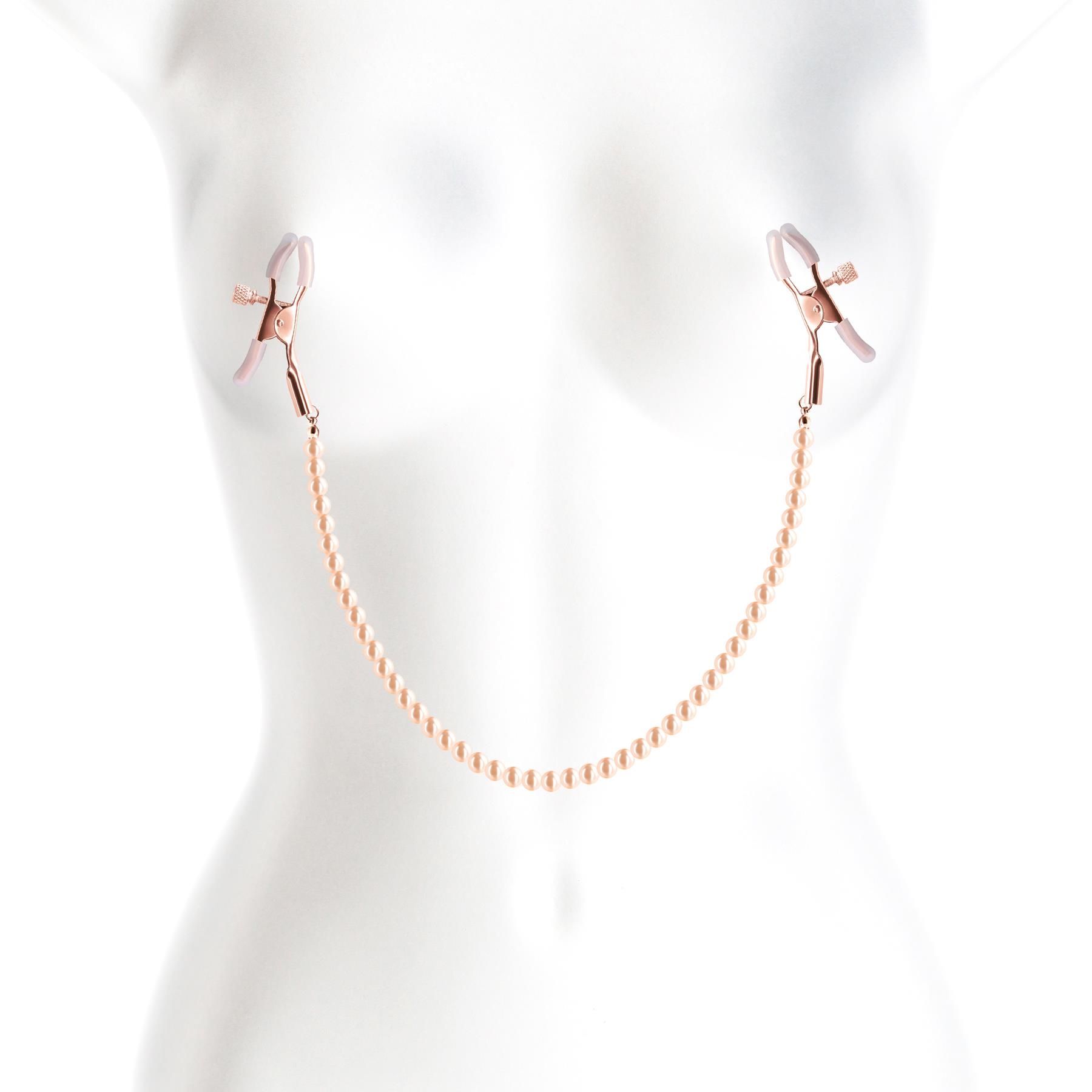 BOUND PEARL NIPPLE CLAMPS ON MANNEQUIN