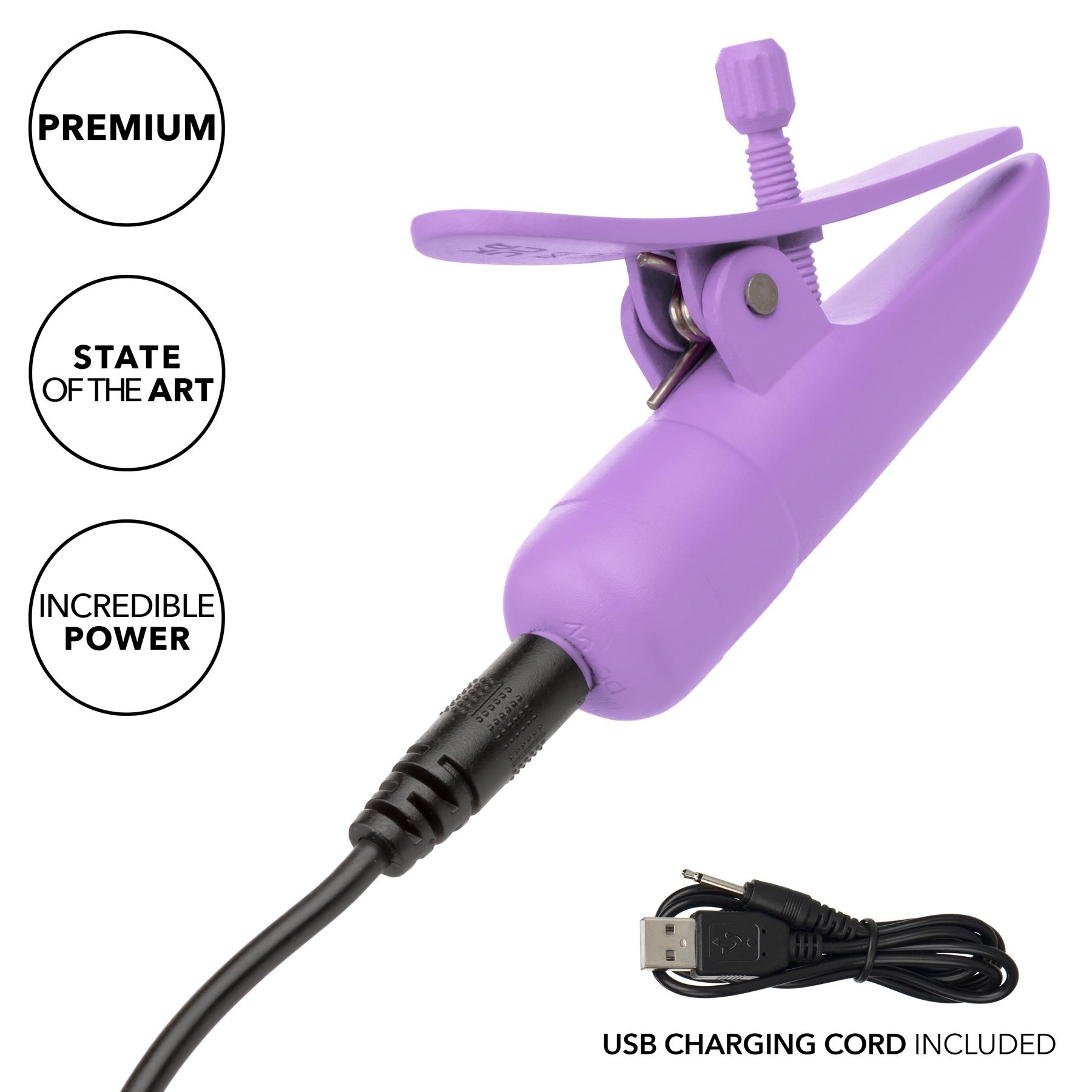 Nipple Play Nipplettes Rechargeable Clamps SHOWING CHARGER