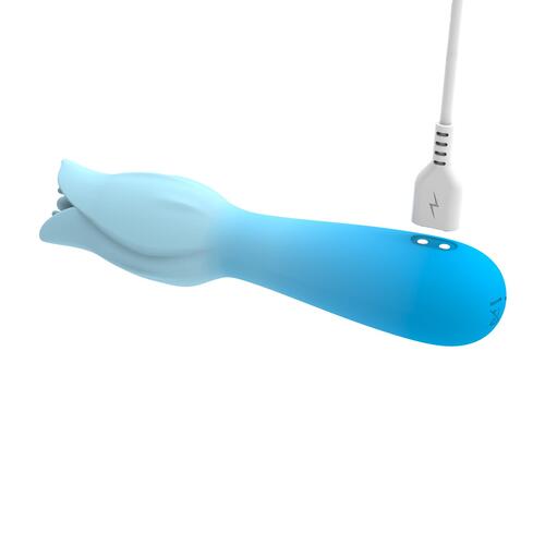 Adam & Eve Petite Lily Mini Wand Massager - Showing Where Charging Cable is Placed