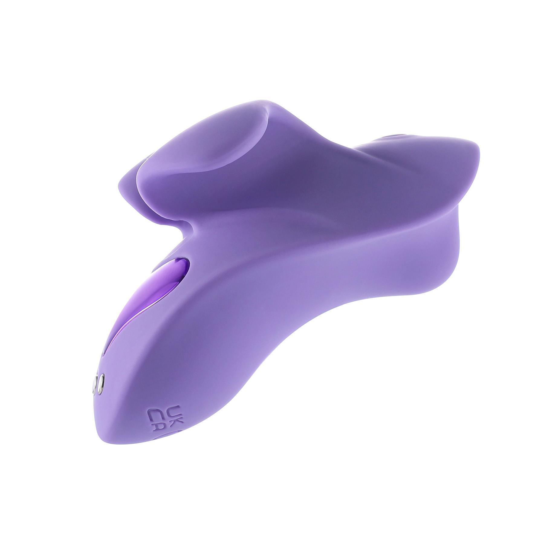 Adam & Eve Dainty Darling Mini Finger Vibe - Product Shot - Lilac - Side