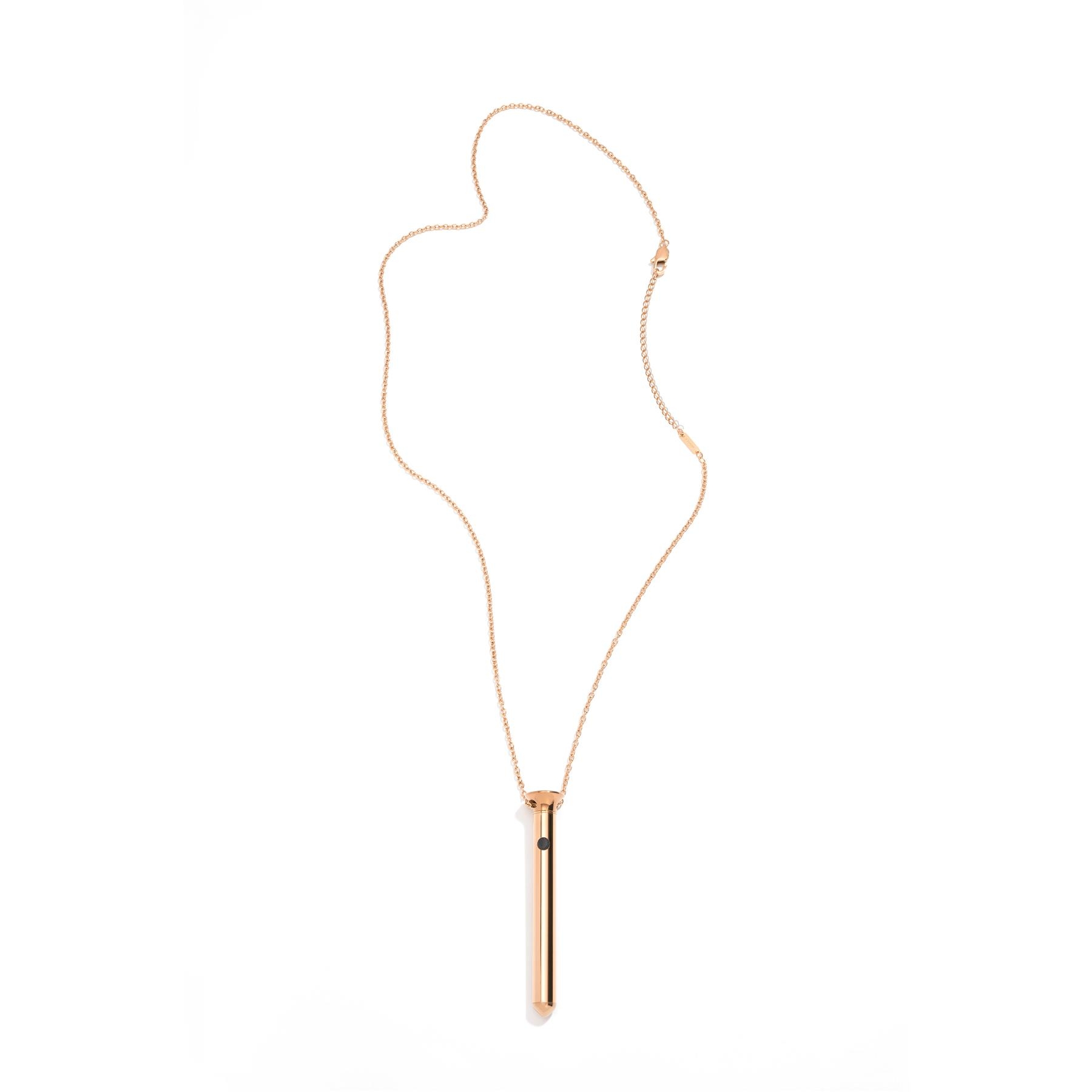 Crave Pleasure Jewelry Vesper Mini Necklace Vibrator rose gold view 2