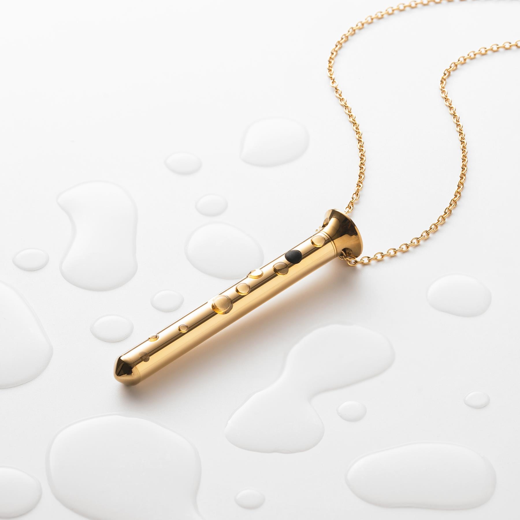 Crave Pleasure Jewelry Vesper Mini Necklace Vibrator rose gold view 3