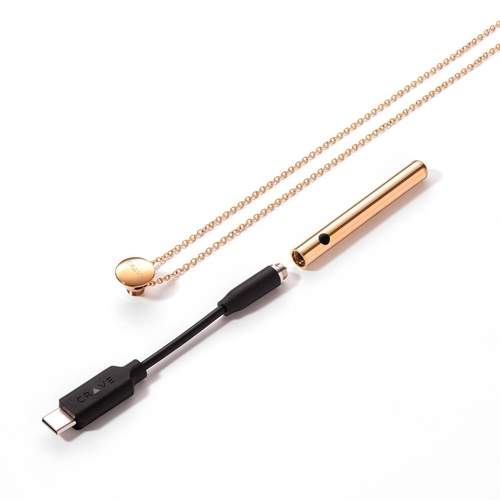 Crave Pleasure Jewelry Vesper Mini Necklace Vibrator rose gold view 5