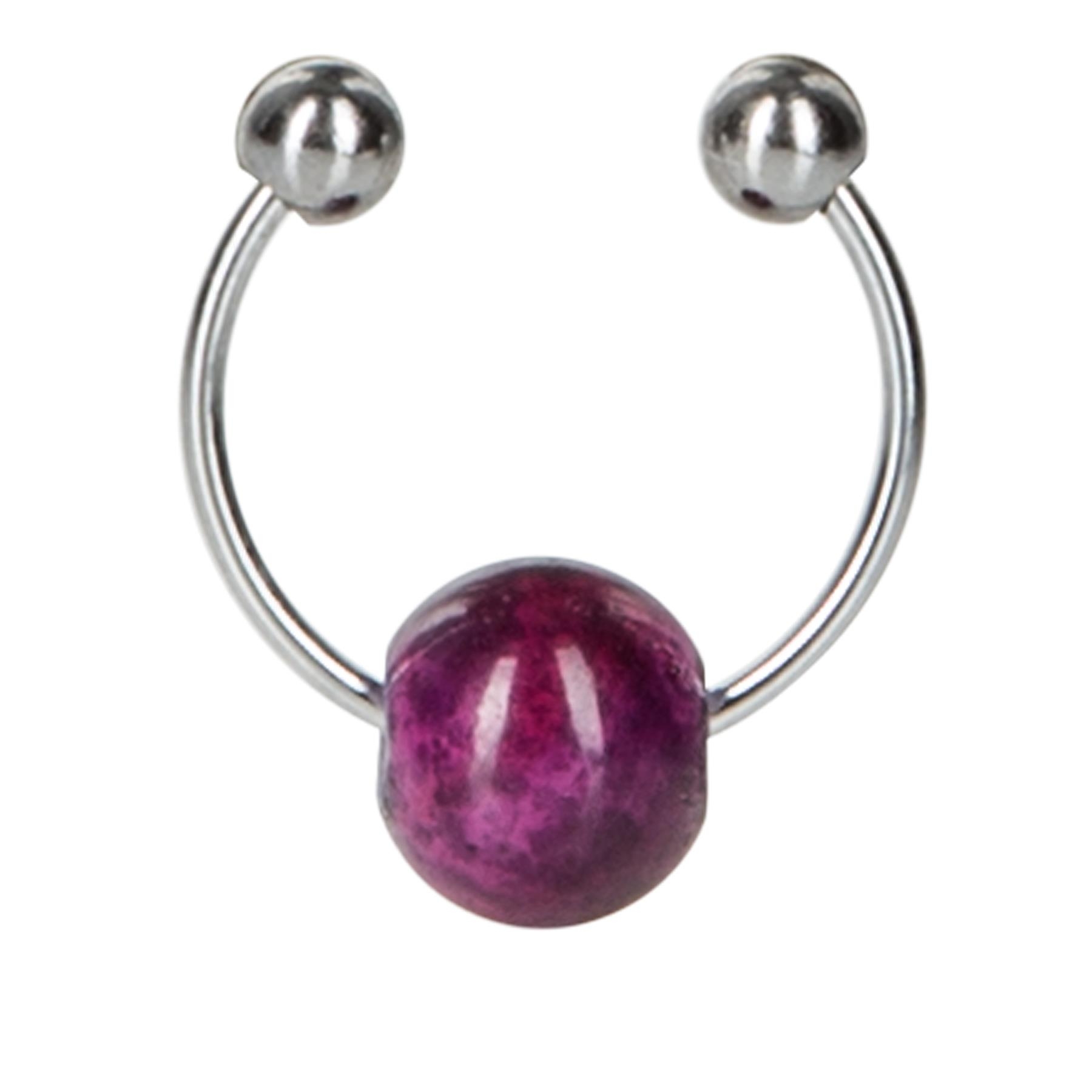 Nipple Play Chained Nipple Clamps showing naval ring view 1